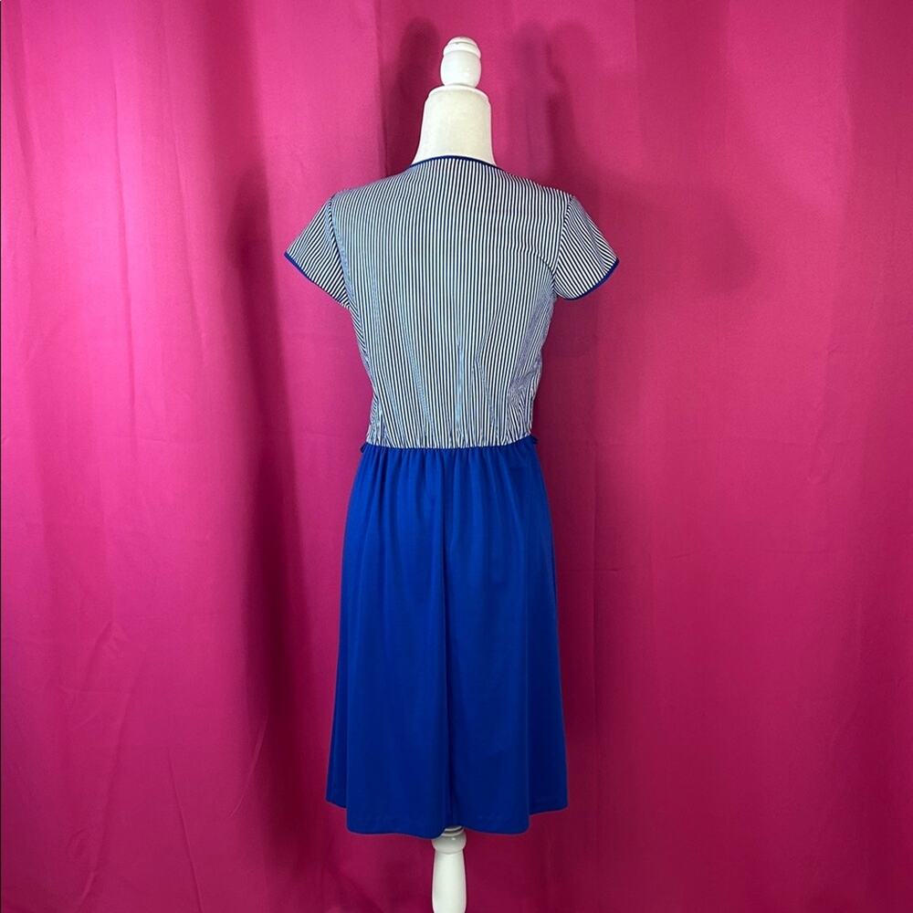 Vintage 80s Times Up striped day dress, size med -‎ L - Picture 2 of 6